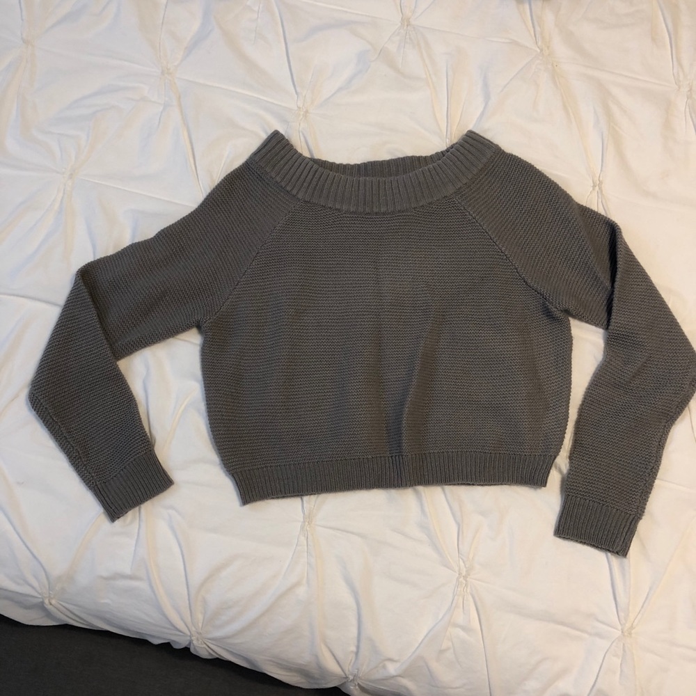 Cropped, off-shoulder sweater